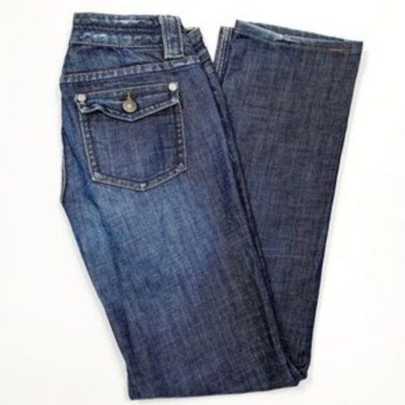 Club Monaco Stove Pipe Jeans Thrashed Distressed Groin Pork Chop Pockets Size 30 - Picture 5 of 16